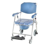 ZXQUEGF Commode Chairs Commode Mobile Chair Toilet Chair with Wheeled Seat Wheelchair Shower Transport Chair Foldable Mobile Chair for Bathroom