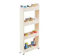 ZXQUEGF Compact Multi-Purpose Storage Trolley Cart, Kitchen and Bedroom Organizer, Bathroom Storage Solution