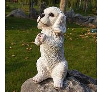 ZXQUEGF Creative Home Resin Accessories Art Crafts Courtyard Outdoor Simulation Animal Puppy Sculpture Decoration Garden Ornaments (Style 2)