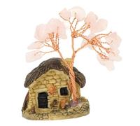 ZXQUEGF Crystal Money Tree Citrine Money Tree Good Lucky Tree House Crystals Desktop Decor Chinese Coin Tree Feng Shui Tree Statue Lemon Decorations for Home Vase Gems Pink Resin