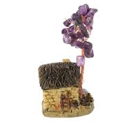 ZXQUEGF Crystal Money Tree Gemstone Tree Ornament Natural Home Decor Decoraciones Para Salas De Casa Citrine Money Tree Feng Shui Bonsai Tree Household Decor Gold Gems Resin Purple