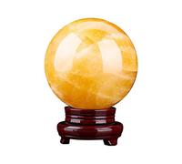 ZXQUEGF Crystal sphere Fine Natural Yellow Feng Shui Crystal Ornaments Office Living Room Study Porch Lucky Home Decorations Fortune Telling Witchcraft Gazing (Size : 2.36in)