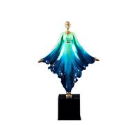 ZXQUEGF Decoration Statue Ornament Character Girl Dance Sculpture Ornaments Porch Living Room Bedroom Study Home Decors Blue Gradient Holder Desktop Office Decor Size : Gold