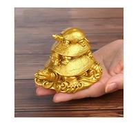 ZXQUEGF Decorations 4" L X 2.5" W X 3" H Feng Shui Three Tier Tortoise Statue Home Decor Figurine
