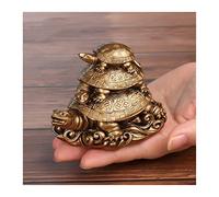 ZXQUEGF Decorations 4" L X 2.5" W X 3" H Feng Shui Three Tier Tortoise Statue Home Decor Figurine