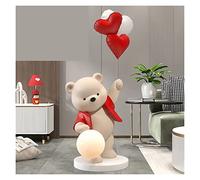 ZXQUEGF decorative Bear Ornaments Large Floor Standing Living Room Home Sofa Next To The Ornamental Lamp Sculpture Statue (Color : Grey)