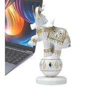 ZXQUEGF Elephant Game Figurine - Wealth Lucky Figure, Elephant Game Statue | Elegant Feng Shui Statue with Trunk, Resin Collectible Elephant in the Bowl
