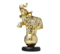 ZXQUEGF Elephant Game Figurine - Wealth Lucky Figure, Elephant Game Statue | Elegant Feng Shui Statue with Trunk, Resin Collectible Elephant in the Bowl