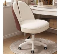 ZXQUEGF Ergonomic Swivel Chair with Wheels, Adjustable Height Makeup Stool, Comfortable Back Support, Beauty Chair for Dressing Table & Home Salon