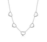 ZXQUEGF Fashionable Heart Necklace - Lovers' Connected Hearts. A necklace with five tiny hearts plated with 925 silver, featuring a stylish and personalized