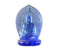 ZXQUEGF Feng Shui Base Glazed Home Offering The Statue of Zen Medicine Master Buddha Desktop Decoration Ornaments