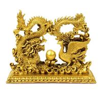 ZXQUEGF Feng Shui Dragon Phoenix Decor Statues, Yin and Yang Harmony Prosperity Sculptures, Symbol of Harmonious Marriage Ornaments