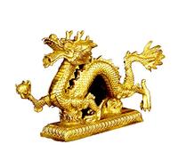 ZXQUEGF Feng Shui Ornaments Chinese Magical and Noble Brass Dragon Statues Decorative Sculptures Oriental Lucky Fortune Wealth Home Decoration