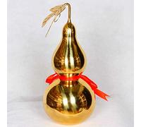 ZXQUEGF Feng Shui Ornaments Luck Hulu Golden Brass Crafts Gossip Gourd Decoration, for Wealth Peaceful Copper Statue Collectible Sculpture,6Cm