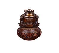 ZXQUEGF Feng Shui Ornaments Pure Copper Lucky Cornucopia Golden Home Crafts Three-Legged Toad Business Interior Decoration Creative Figurine Sculptures