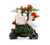 ZXQUEGF Feng Shui Ornaments Sheep Statue, Animal Resin Ornaments/Crafts/Gifts/Collections/Decor That Bring Wealth and Luck to Your Family Creative Figurine Sculptures