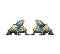 ZXQUEGF Feng Shui Statue 2PCS Copper Ornaments,Fengshui Statue for Wealth and Luck,Luck Symbol Sculpture,Home Decoration Zen Decor (Color : A-2PCS, Size : M)
