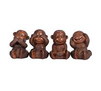 ZXQUEGF Feng Shui Statue 4-Piece Monkey Sculpture Bronze Crafts Home Decorative Desktop Ornaments Zen Decor
