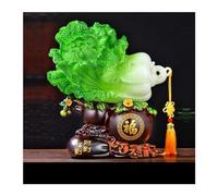 ZXQUEGF Feng Shui Statue Chinese Cabbage Ornaments,Fengshui Statue for Wealth and Luck,Luck Symbol Sculpture,Resin Desktop Ornament for Home Office Zen Decor (Color : A, Size : L)