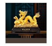 ZXQUEGF Feng Shui Statue Chinese Dragon Ornaments,Fengshui Statue for Wealth and Luck,Luck Symbol Sculpture,Resin Desktop Ornament for Home Office Zen Decor (Color : A, Size : L)