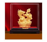 ZXQUEGF Feng Shui Statue Golden Dragon Ornaments,Fengshui Statue for Wealth and Luck,Luck Symbol Sculpture,Desktop Ornament for Home Office Zen Decor (Color : A, Size : L)