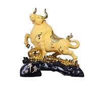 ZXQUEGF Feng Shui Statue High-Grade Fortune Ornaments Ox Sculptures Indoor Tabletop Decorations Resin Crafts Birthday Gifts Zen Decor (Size : CH)