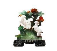 ZXQUEGF Feng Shui Statue Sheep Ornaments,Fengshui Statue for Wealth and Luck,Luck Symbol Sculpture,Resin Desktop Ornament for Home Office Zen Decor (Color : A, Size : S)