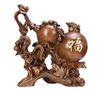 ZXQUEGF Feng Shui Wu Lou Gourd Chinese Statues and s, Resin Crafts Health Amulet Gift for a Friend, for Good Wealth Home Decoration - Good Luck Gifts,Sandalwood