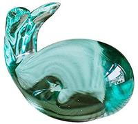 ZXQUEGF Figurine Animal Statue Ornaments Glass Blue Whale Handmade Art Ornaments Desktop Paperweight Meaning Gift Pure Crystal Texture