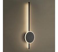 ZXQUEGF Geometric Wall Light Minimalist Long Wall LED Wall Mounted Lamp, 3000K Warm White Linear Strip Wall Lamps Indoor Wall Wash Lights for ng Room Bedroom Hallway(Svart,60cm)