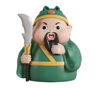 ZXQUEGF God of Wealth Figurine Desktop Decor Desktop Ornament Resin Ornament Caishen Statue for Living Room Bookshelf, Green