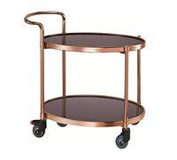 ZXQUEGF Golden Tier Bar Serving Cart Table with Lockable Wheels, Stainless Steel & Wood Frame, Multi-layer Storage & Comfort Armrests