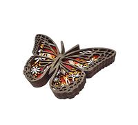 ZXQUEGF Hand Curved Wooden Statue Wall Animals Figurines Ornament Landscape Decorative for Shop Bookcase Cabinet Living Room Bedroom, Butterfly 24x16x3cm