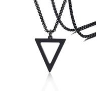 ZXQUEGF HipHop Men Geometric Hollow Triangle Necklace Stainless Steel Femme Chocker