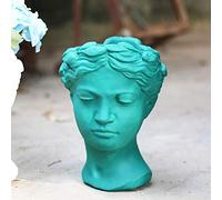 ZXQUEGF Home Decoration Ornaments Vintage Venus Greek Goddess Statue Ornament Creative Portrait Cement Head Flower Pot European Art Vase Living Room Office Desktop Decorative Crafts (Color : 4, size:
