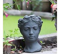 ZXQUEGF Home Decoration Ornaments Vintage Venus Greek Goddess Statue Ornament Creative Portrait Cement Head Flower Pot European Art Vase Living Room Office Desktop Decorative Crafts (Color : 4, size: