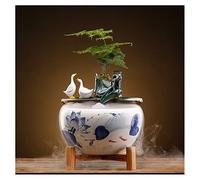 ZXQUEGF House Decorative Items Tabletop Fountain Ceramic Circulating Water Fountain Home Fortune Ornament Office Living Room Desktop Decoration Tabletop Waterfall Fountain (B)