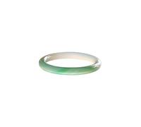 ZXQUEGF Ice Jade Bangle Bracelet for Women Natural White Green Chalcedony Bangle Bracelet Good Luck Bangle Fashion Round Jade Stone Bangle for Woman Birthday
