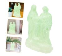 ZXQUEGF Imitation Jade Statue of The Holy Family Home Decor Church Decor Religious Figurine Nativity Scene Decoration Christmas Ornaments The Mother of Jesus Statue Plastic