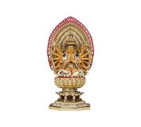 ZXQUEGF Indoor Home Worship Sitting Thousand-handed Guanyin Buddha Statue Living Room With Backlight Ornaments Meditation Decoration