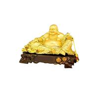 ZXQUEGF Indoor Resin Feng Shui Bodhisattva Laughing Buddha Figurine Sculpture Statue Home Decor Gift Meditation Decoration
