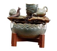 ZXQUEGF Indoor Waterfall Tabletop Fountain Chinese Decoration Teapot Flowing Water Ornament for Living Room