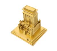 ZXQUEGF Jerusalem Statue Religious Garden Decor Temple Miniature Temple of God Model Historical Temple Model Baptism Decorations Ancient Temple Model Religious Desk Ornament Golden Resin