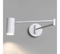 ZXQUEGF Led Swing Arm Wall Lamp for Bedroom, 7W 3 Color Mode Rotatable Reading and Working Wall, Living Room Office Wall Light Fixtures with Acrylic Lampshade/Black(White)