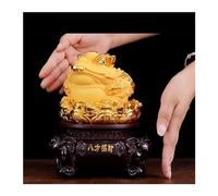 ZXQUEGF Lucky 3-legged gold Toad Ornaments,Lucky Statue Wealth and Luck,Luck Symbol Sculpture,Resin Desktop Ornament for Home Office,Meditation Decor (A Small)