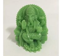 ZXQUEGF Luminous Ganesha Statue Elephant God Buddha Sculpture Figurines Glow in The Dark Man-Made Stone Home Decoration Garden Statues Lightgreen