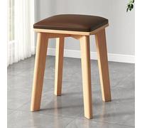 ZXQUEGF Makeup Stool, Wooden Vanity Chair, Upholstered Dressing Table Seat with Non-Slip Cushions, Easy Assembly, Green Color, Walnut Legs, Stylish & Comfortable