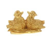 ZXQUEGF Mandarin Ornament Wedding Decoration Desktop Sculpture House Decorations for Home Car Models Golden Ornament Miniatures Cars Synthetic Resin Doll Animal Lovers