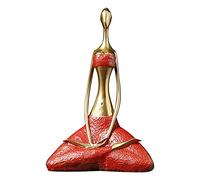 ZXQUEGF Meditation Yoga Pose Statue Figurine for Home Decor, Elegant s Resin Ornaments for Monthers Day Birthday for Home and Office,Red