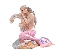 ZXQUEGF Mermaid Princess Statue Aquarium Landscaping Fish Tank Figurine Statuette Nordic Home Indoor Decor Outdoor Garden Resin Decoration Ornament Creative Gift,4